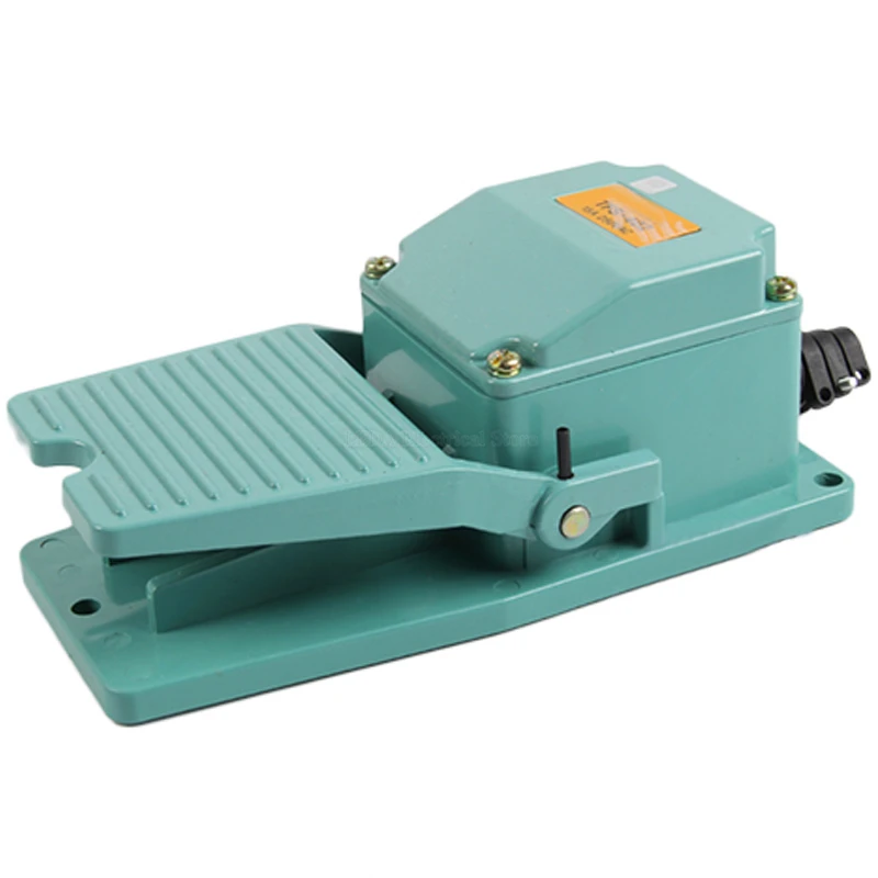 1Pcs TFS-402 Green Foot Pedal Switch Antislip Metal Momentary Industrial Treadle AC 250V 15A TFS402 Aluminum Material