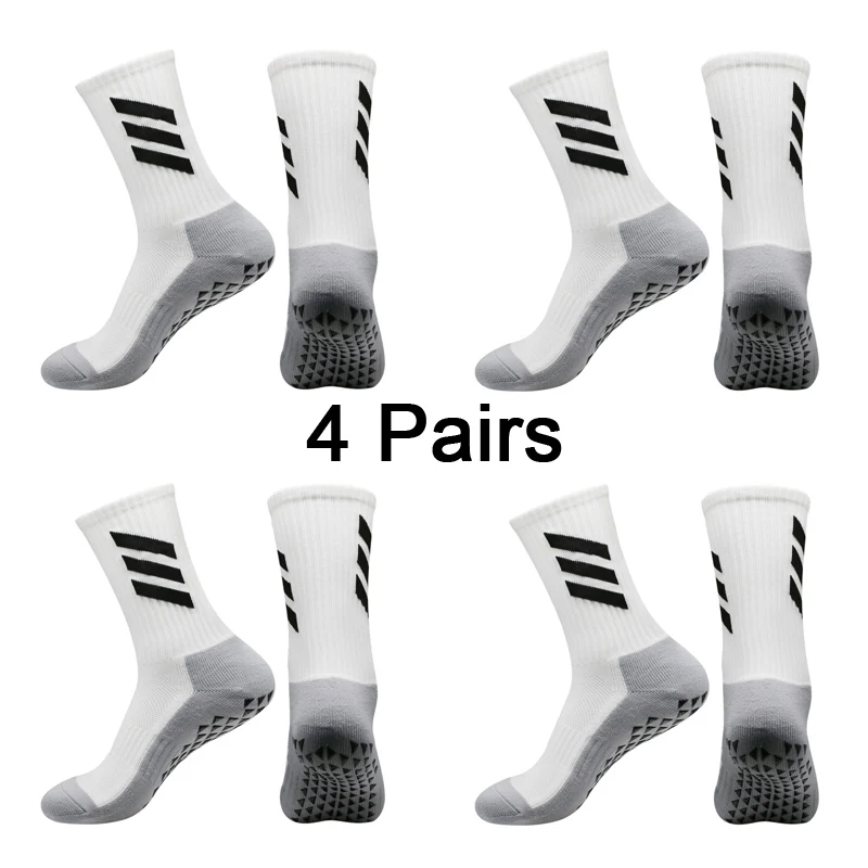 

4 Pairs Anti-slip Football Socks Men Woman Non-slip Soccer Basketball Tennis Sports Socks Grip Cycling Riding Yoga Socks