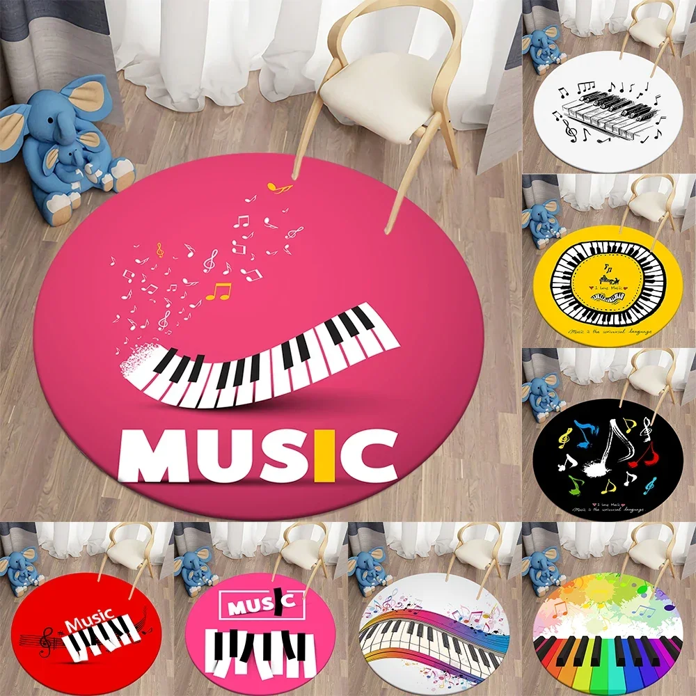 

Music Note Round Carpet for Living Room Area Rugs Kids Carpets Non-slip Floor Mat for Kids Bedroom Carpet Children's Play Mats