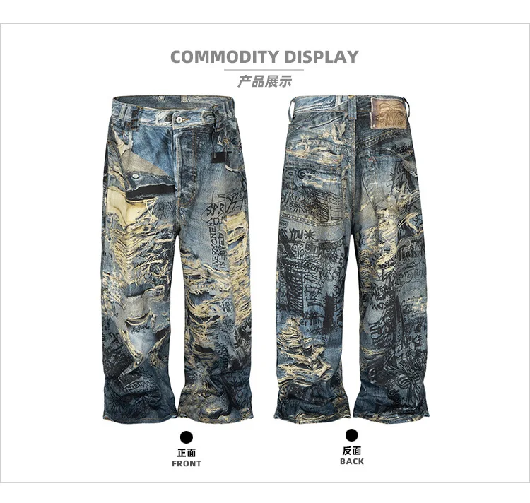 MIJKO Design جينز بطباعة ثلاثية الأبعاد من قماش الدنيم للرجال والنساء، سراويل عصرية #2