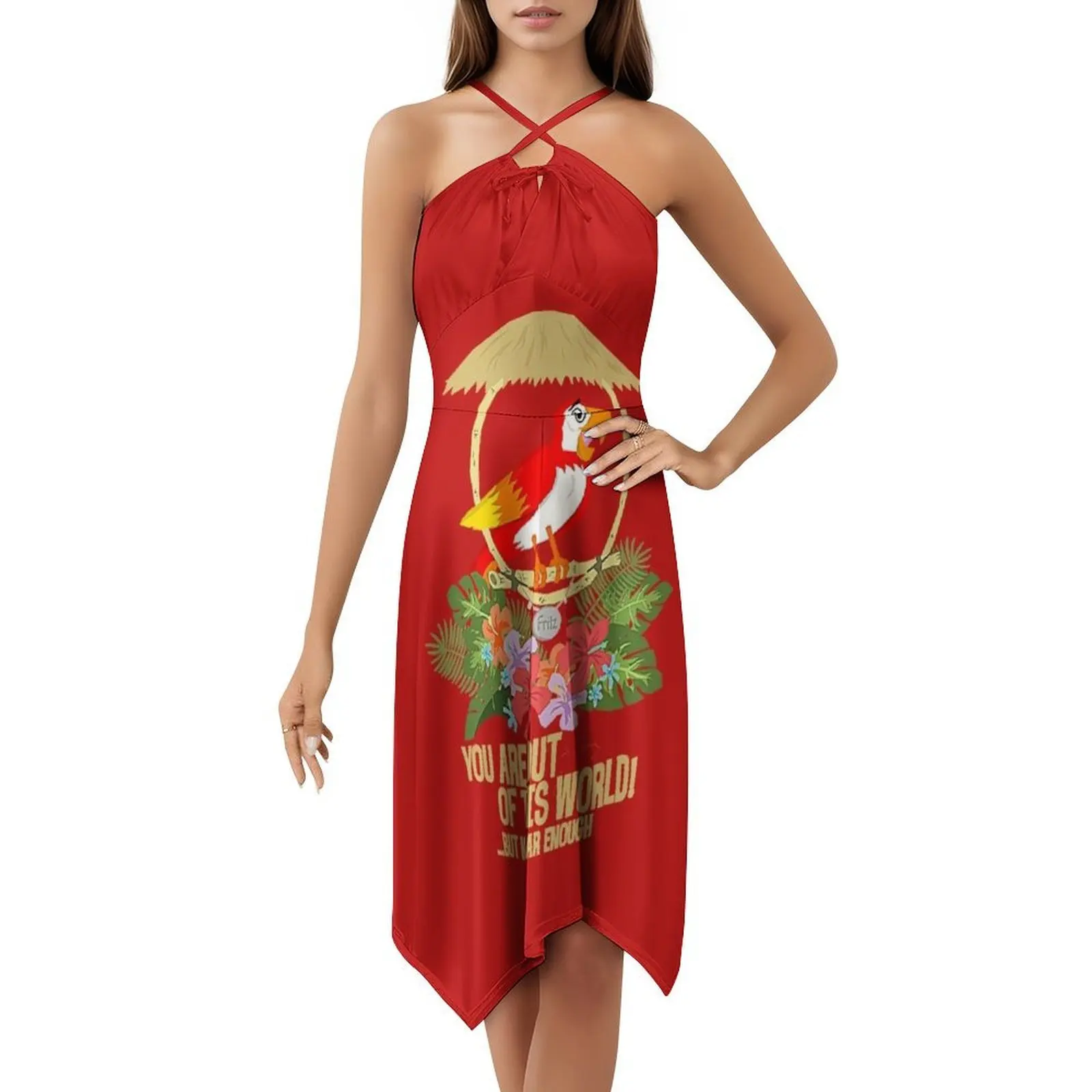 تيكي فريتز: فستان حفلات نسائي من Out Of This World ملابس نادي مطبوعة عصرية للإناث طيور تيكي أرض المغامرة