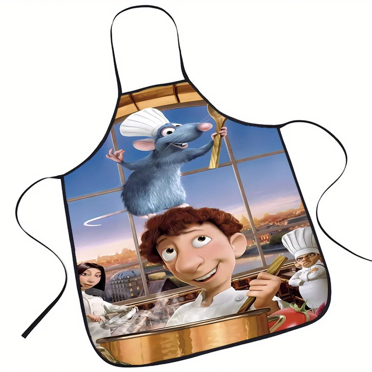 1 sztuka fartucha kuchennego z filmu Ratatouille z Remy i Linguini, idealny do rękodzieła, pieczenia, malowania, pracy w kuchni i sprzątania domu, akcesoria kuchenne