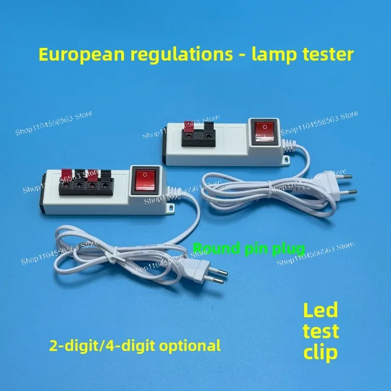 European Standard Round Plug-in Test Lamp, Light Bulb Led Test Clip, Four-position Lamp Rack, Detection Wiring Clip, 3 Pcs