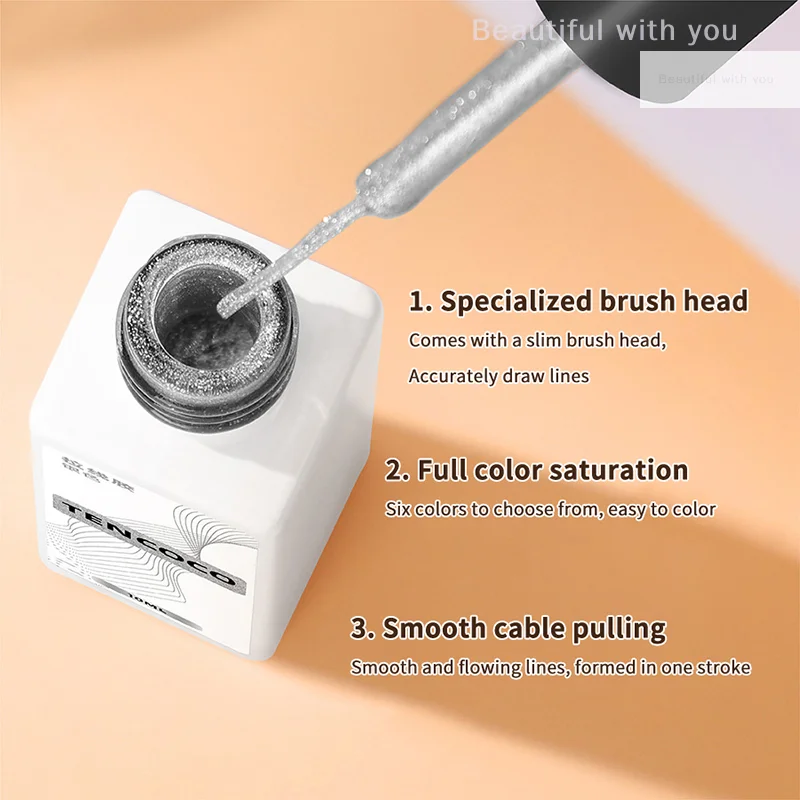 Revestimento de glitter reflexivo gel prata dourado unha polonês puxar linha graffiti pintura listra diy unhas francesas design pintura gel