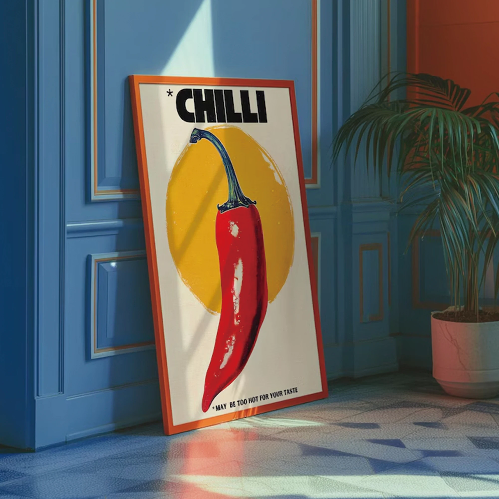 70s Retro Chilli Pepper Wall Art Print Canvas Painting Poster Picture For Living Room,Kitchen Dining Room Home Decor