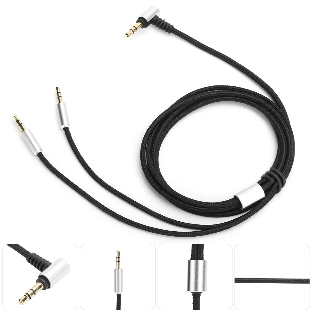 3.5mm To Dual 2.5mm Upgraded Headphone Cable Replacement Audio Cord for Sol Republic Master Tracks HD V8 V10 V12 X3 Earphone