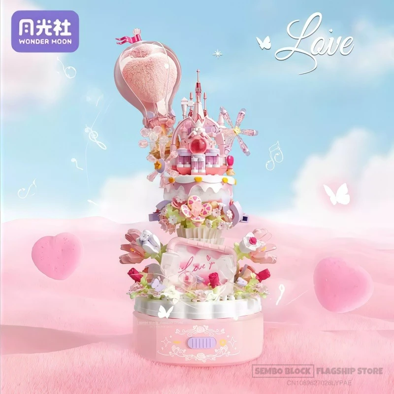 Confession Balloon Assembling Building Blocks Love Story Kawaii Anime Cartoon Model Desktop Collectible Ornaments Holiday Gifts