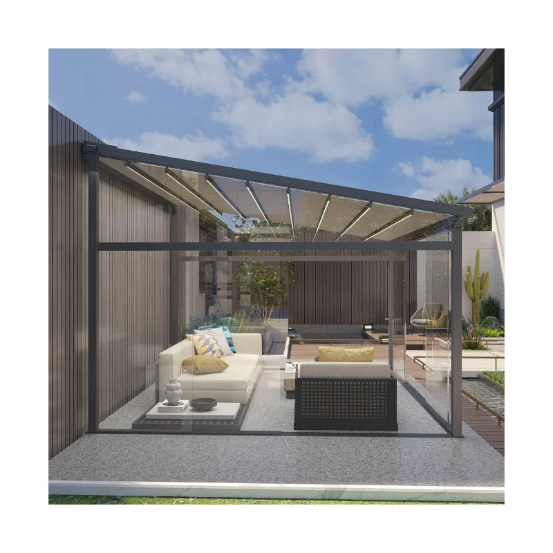 Outdoor Electric Sunshade Toldos Awning Outdoor Motorized Patio Toldos Plegables Para El Sol Waterproof PVC Aluminum