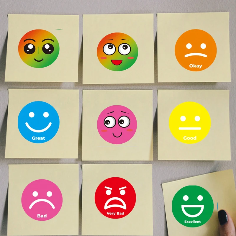 سعيد حزين الوجه المبتسم السلوك ملصقات 120/240/480 قطعة تسميات المعلمين الفصول الدراسية أطفال طالب مكافأة ملصق اللعب الهدايا