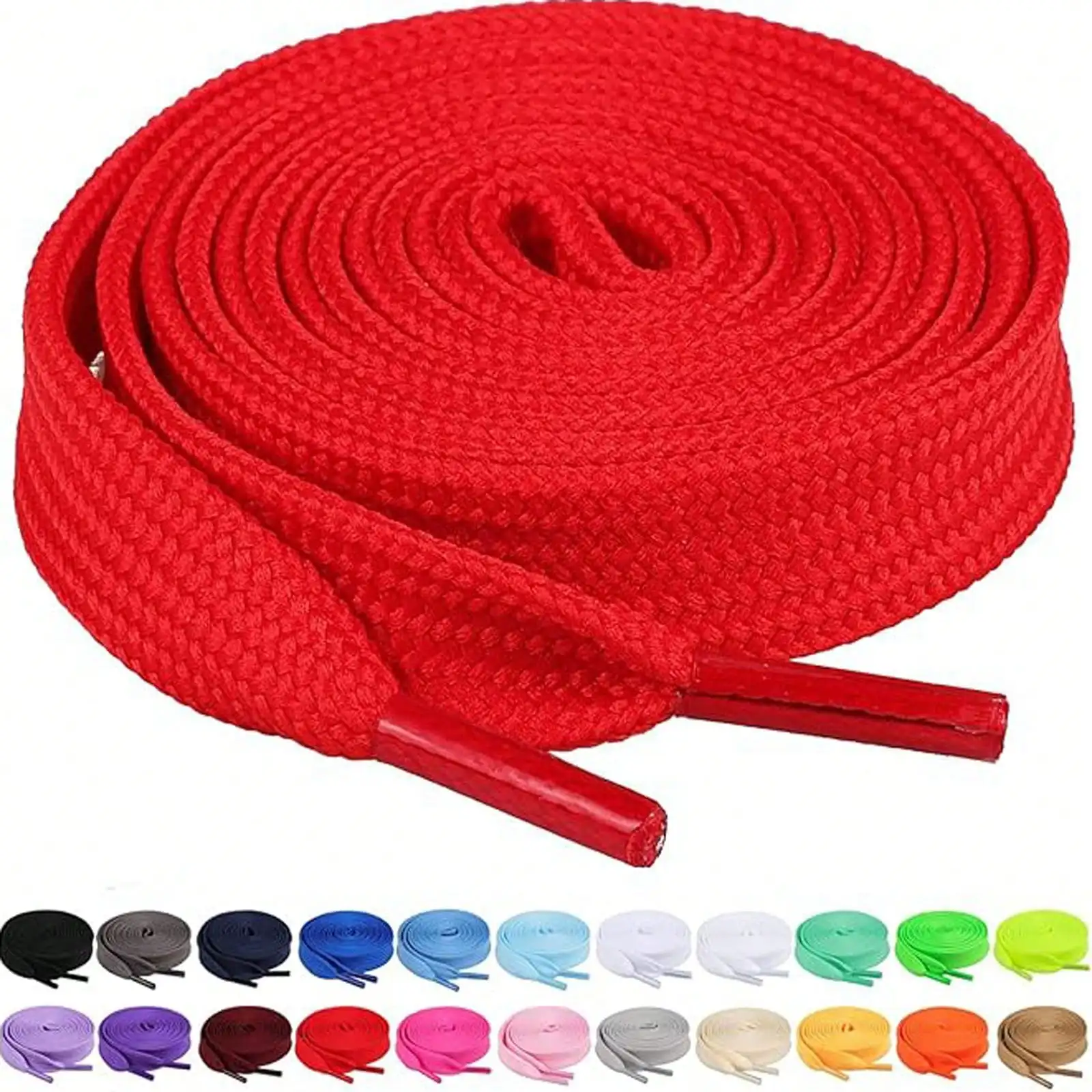 1 Pair of Double-Layer Thick Flat Hollow Colored Shoelaces, Wear-Resistant, Durable, Non-Fading Shoelaces, Unisex, Suitable for Sneakers, Casual Shoes, Sports Shoes, Hiking Shoes, Boots, Length 120cm (about 47.24in), C