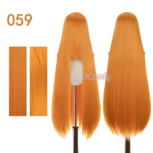 Bubuwig Synthetic Hair 100cm Long Straight Pure Color Cosplay Wigs Over 100 Colors Black White Red Blue Brown Wig Heat Resistant - Image 30