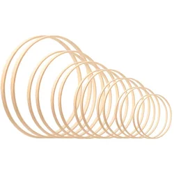 5Pcs 9/12/17/19/22/26/30cm Ring Round Wooden Ring Bamboo Hoop Frame DIY Wreath Decorative Circle Craft Tools Wedding Decoration