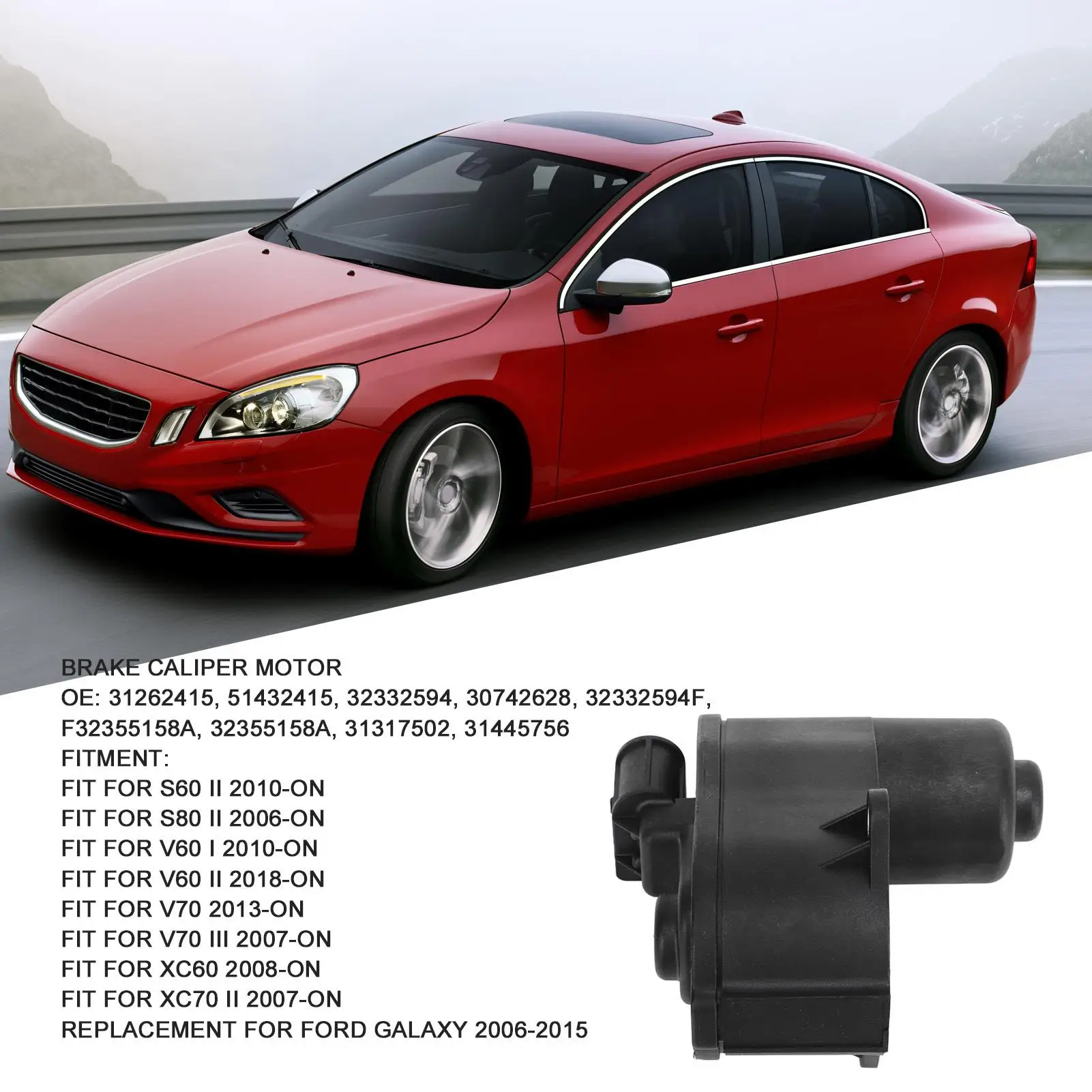 Motor De Freio De Estacionamento Elétrico para Volvo S60 S80 V60 V70 2006 +, 31262415, Desempenho Confiável, Fácil de Instalar