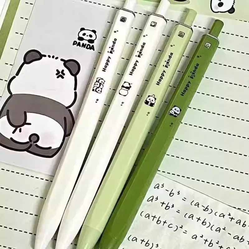 Adorable Panda Square-Shaped Retractable Gel Pen - Cute Press-to-Write Study Pen for Primary School Students