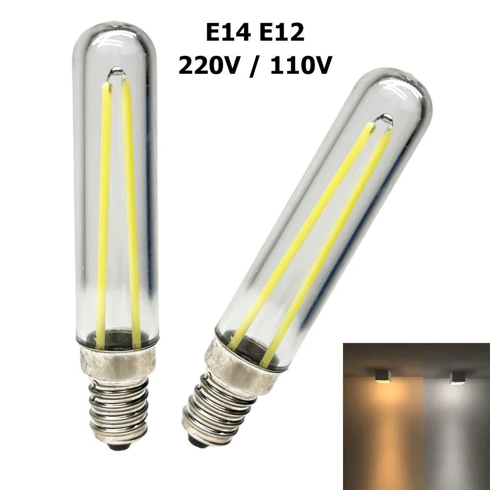 

E​14 E14 T18 LED Filament Tube 110V 220V 3W Light Bulb Warm/Cool White LED Lamp Replace Incandescent Lamp for Home