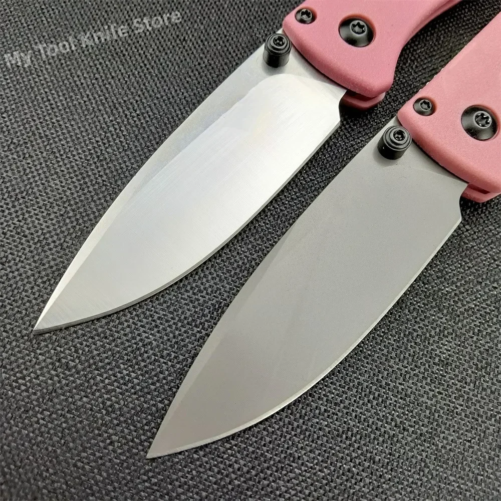 BM 533BK Pocket Folding Knife CPM-S30V Blade Pink Grivory Handle Camping Hunting Survival Self-defense EDC Utility Knives Tools