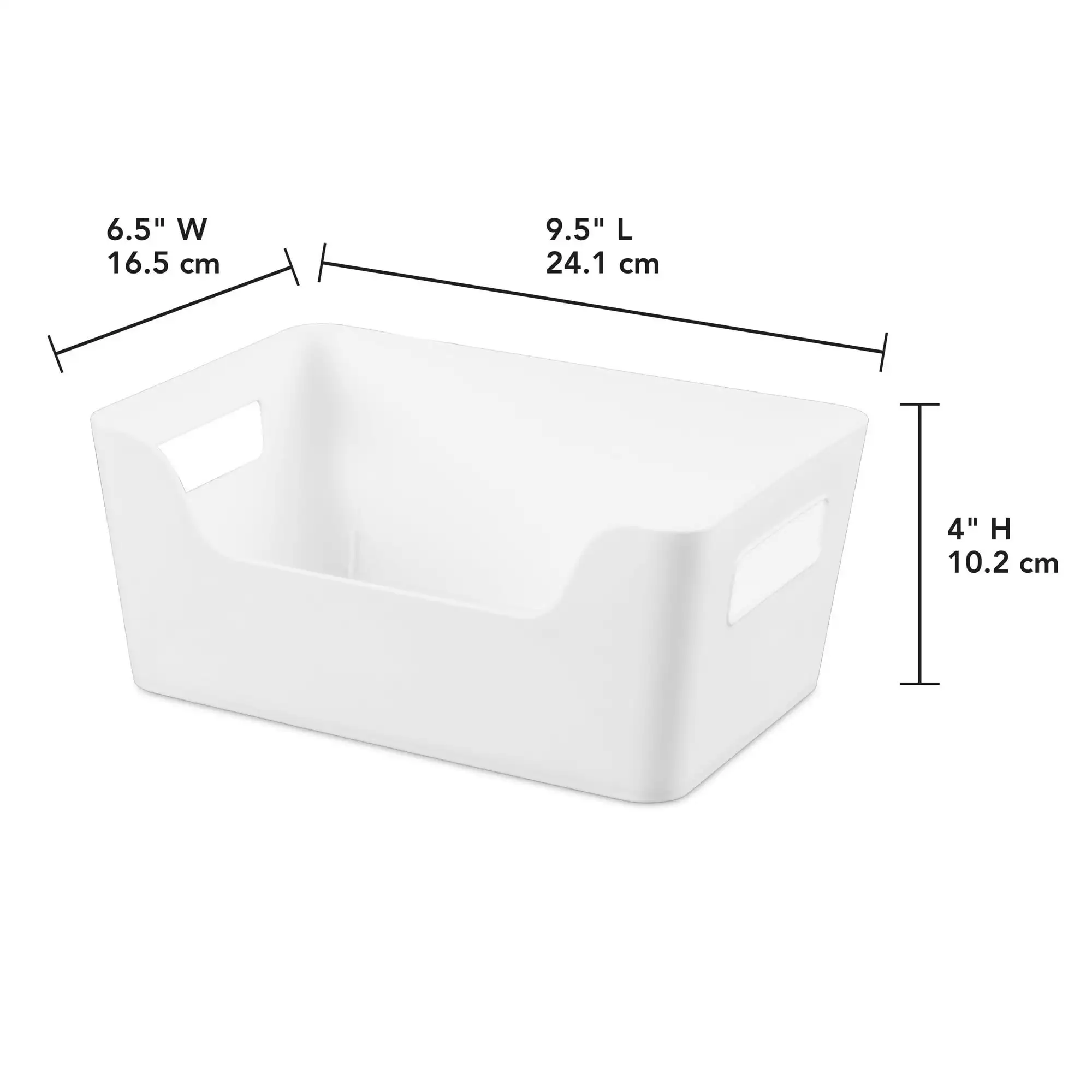 (5 pack) Mainstays 2-Pack Small Easy Access Bins Plastic, White
