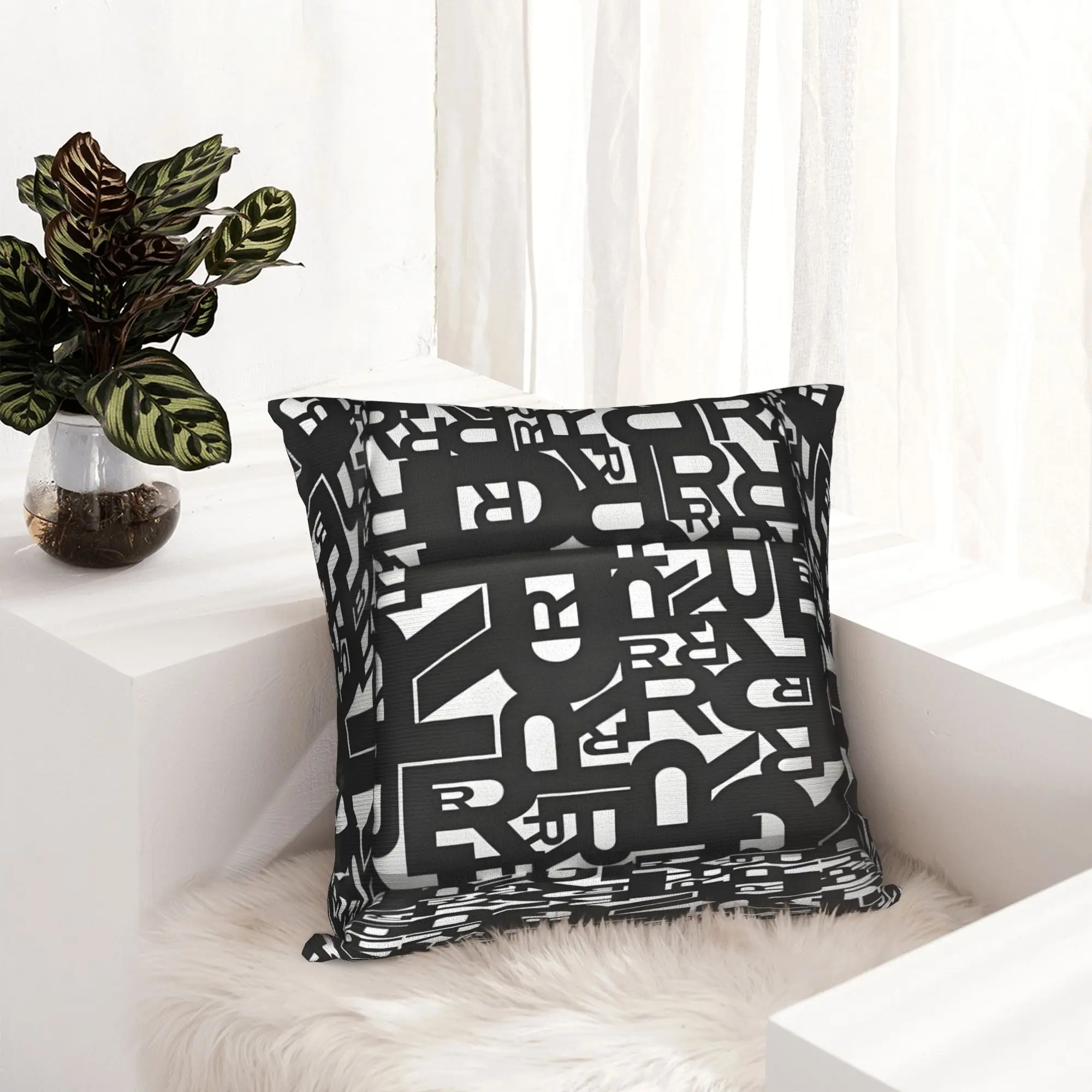 Nordic Seat Houndstooth Upholstery Pattern Recaros Cushion Cover Polyester  Throw Pillow Case for Living Room