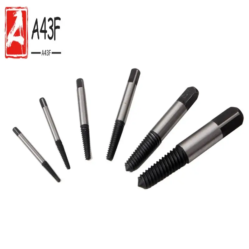 

A43F-12Pcs Broken Screw Extractor Kit (No.1-No.6 Extractor Plus 6 Supporting Drills) Is Used To Remove Peeling Screws.