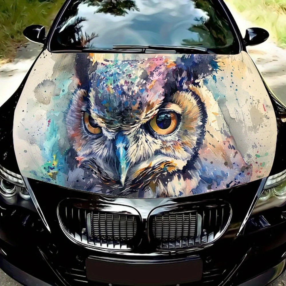 

Watercolor Owl Animal Car Hood Wrap Color Vinyl Sticker Truck Graphic Bonnet Auto Accessories Decoration Protect Decal Gift
