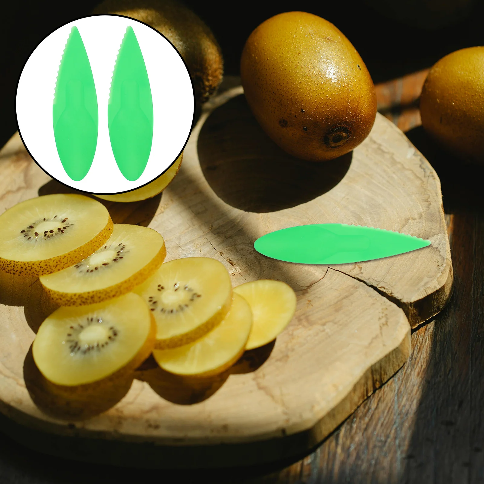 

50pcs Kiwi Peeler Tool Plastic Cutting Knife Spoon PP Kitchen Avocado Slicer Kiwi Cutter Fruit Opener Peeling Scoop