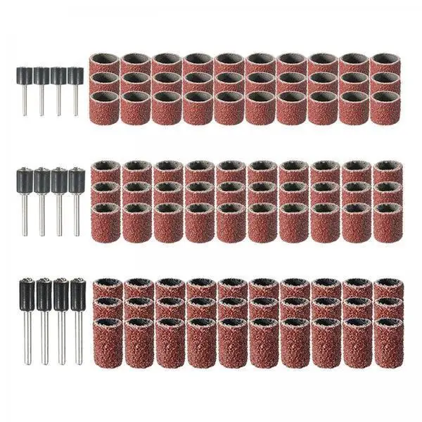 2x Drum Sander Set 102pcs/ 132pcs Including Nail Sanding Band Sleeves And Drum Mandrels for Rotary Tool Accessories Kit
