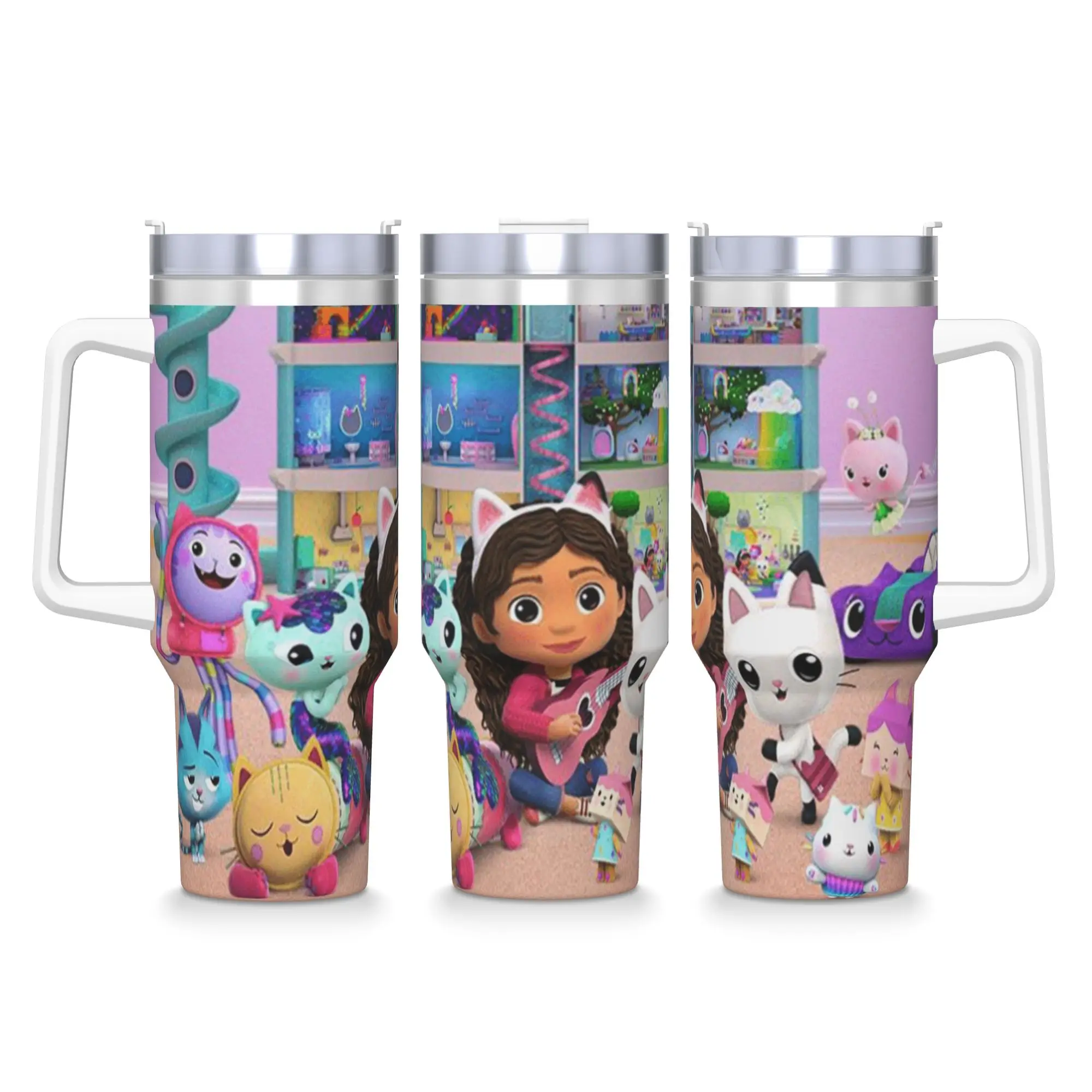 

Термокружка G-Gabby's Dollhouse из нержавеющей стали, 40 унций, для пляжа, для холодных и горячих напитков, чая, молока, воды