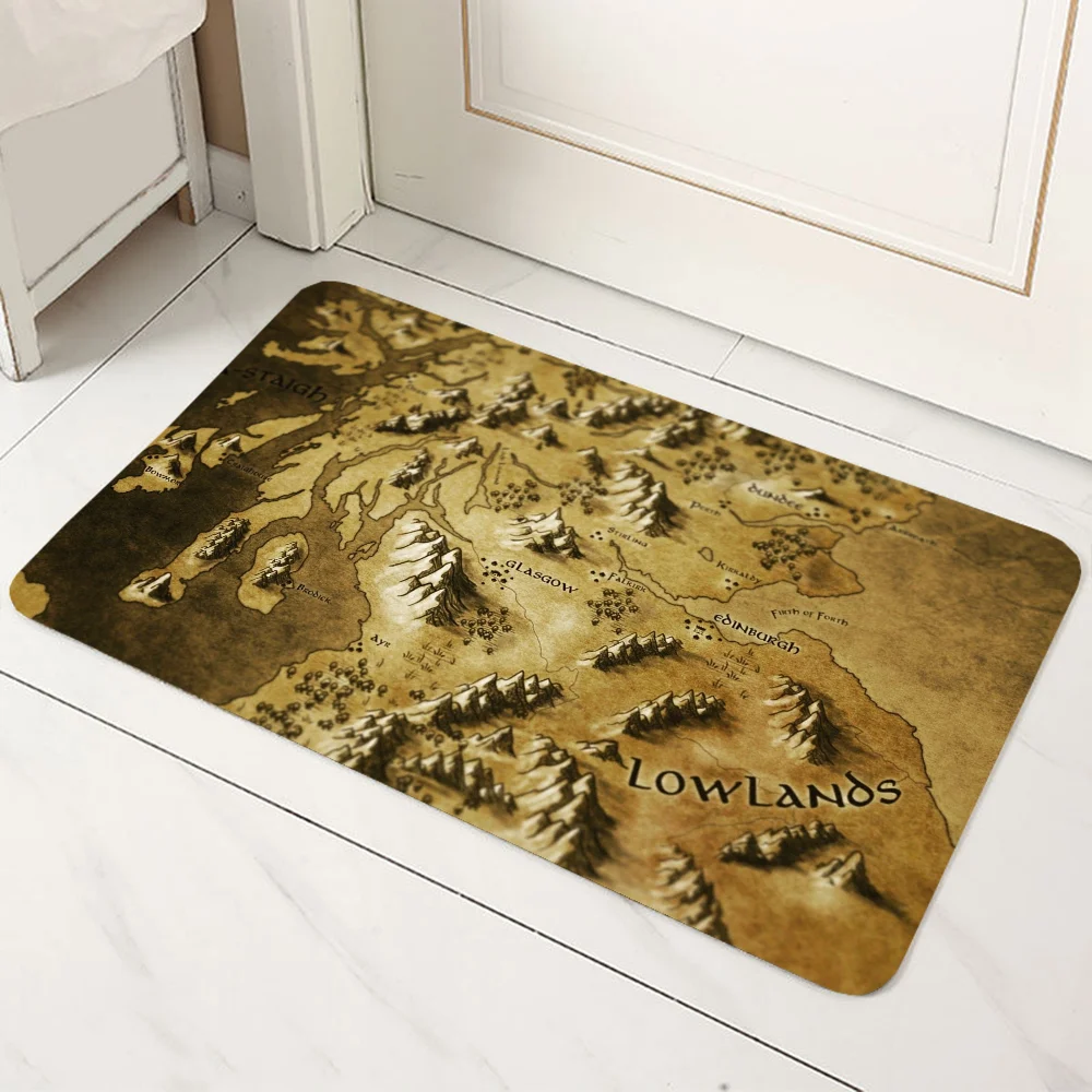 The Lord of the Rings Map Foot Mat Carpet for Bedroom Mats Floor Bath Mat Washable Non-slip Kitchen Rug Cute Room Decor Balcony