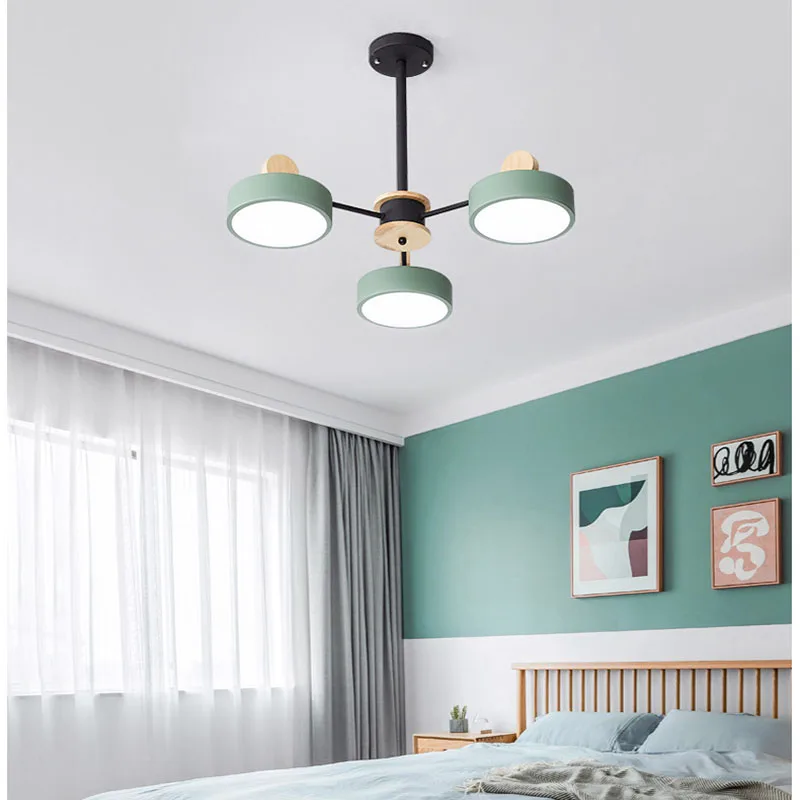 Modern wooden white gray LED ceiling lamp living room bedroom ceiling chandelier kitchen corridor indoor lighting chandelier