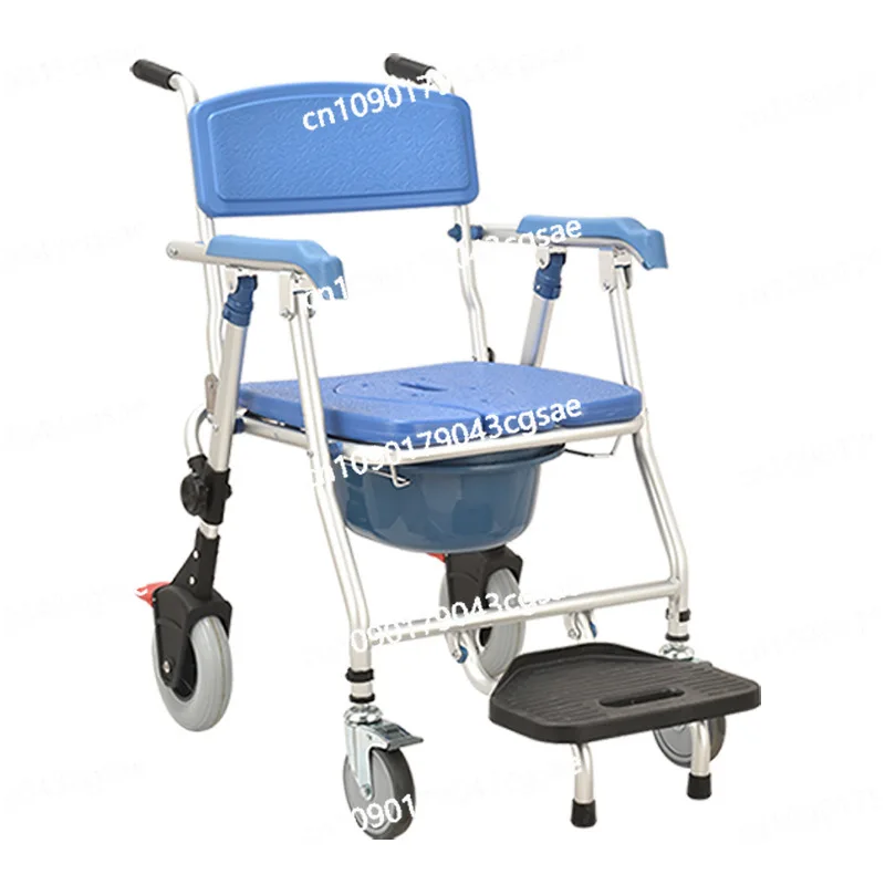 Household Multi-functional Elderly Toilet Chair Bathroom with Wheel Toilet Bath Chair Disabled Assisted Mobile Toilet Seat