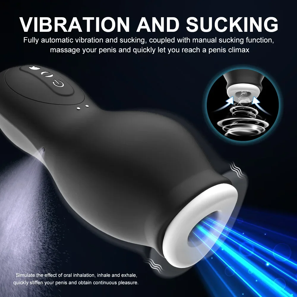 Automatic Male Masturbator Vibration Blowjob Sucking Male Machine Oral Vaginal Penis Vibrator Sex Toy for Men Masturbation Cup