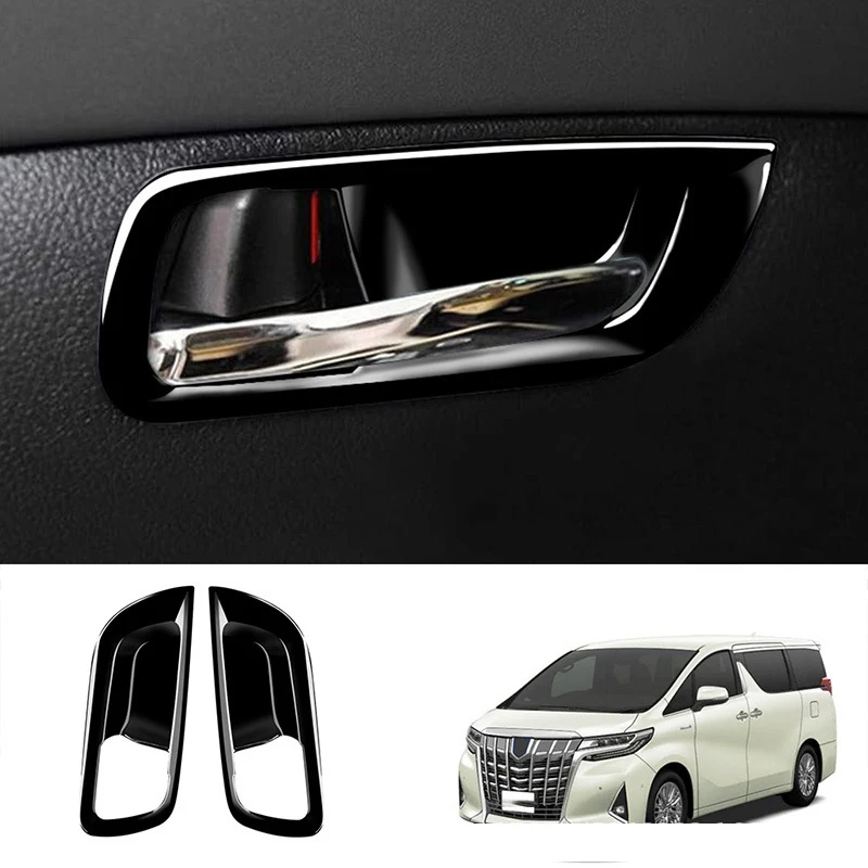 RHD For Toyota Alphard Vellfire 30 Series 2015-2020 2021 ABS Black Interior Accessories Window Swith handbrake button cover trim