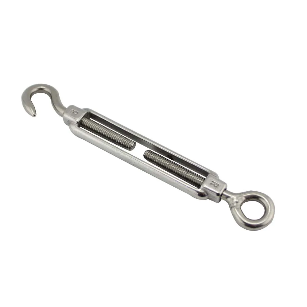 1PCS 304 Stainless Steel Turnbuckle Hook And Eye M4 M5 M6 M8 Marine Cable Raling Stainless Steel Hook And Eye Turnbuckles