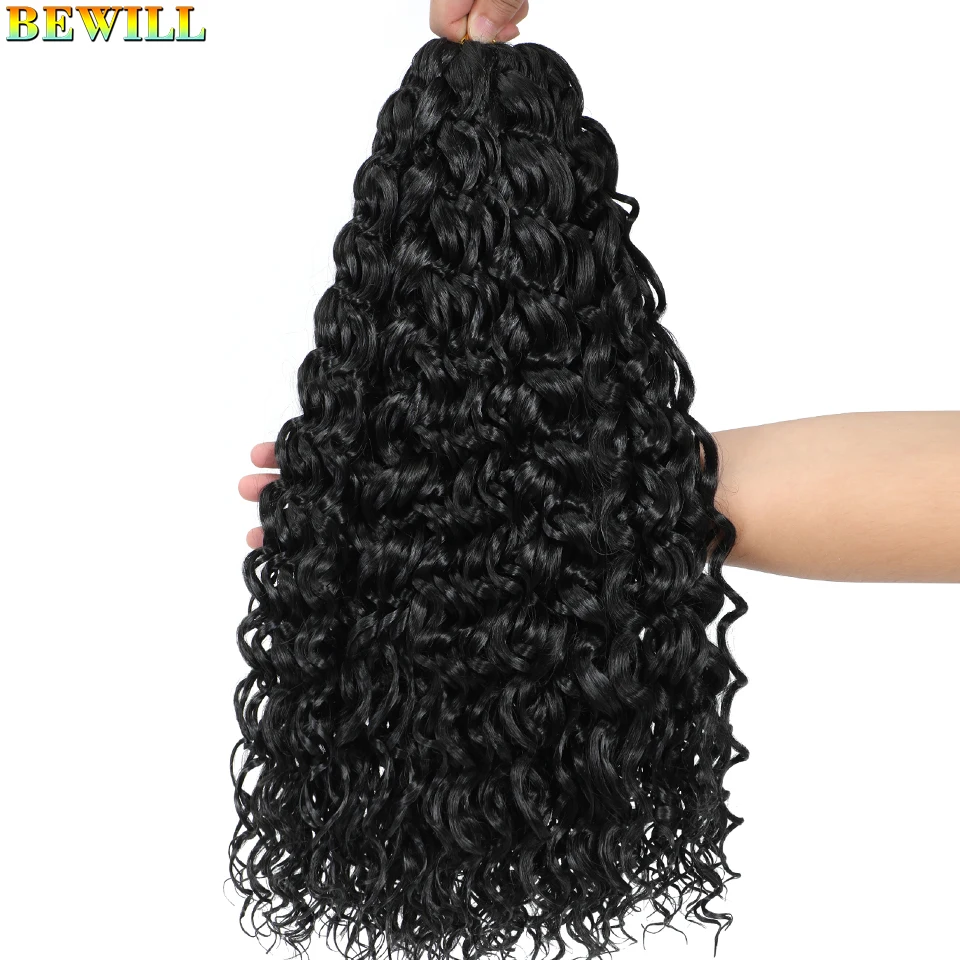 BEWILL GoGo Curl Häkelhaar 14 18 Zoll Wasserwelle Strand Curl Häkelhaar Ombre Synthetische böhmische Zöpfe Haarverlängerungen 1B – Detail 25
