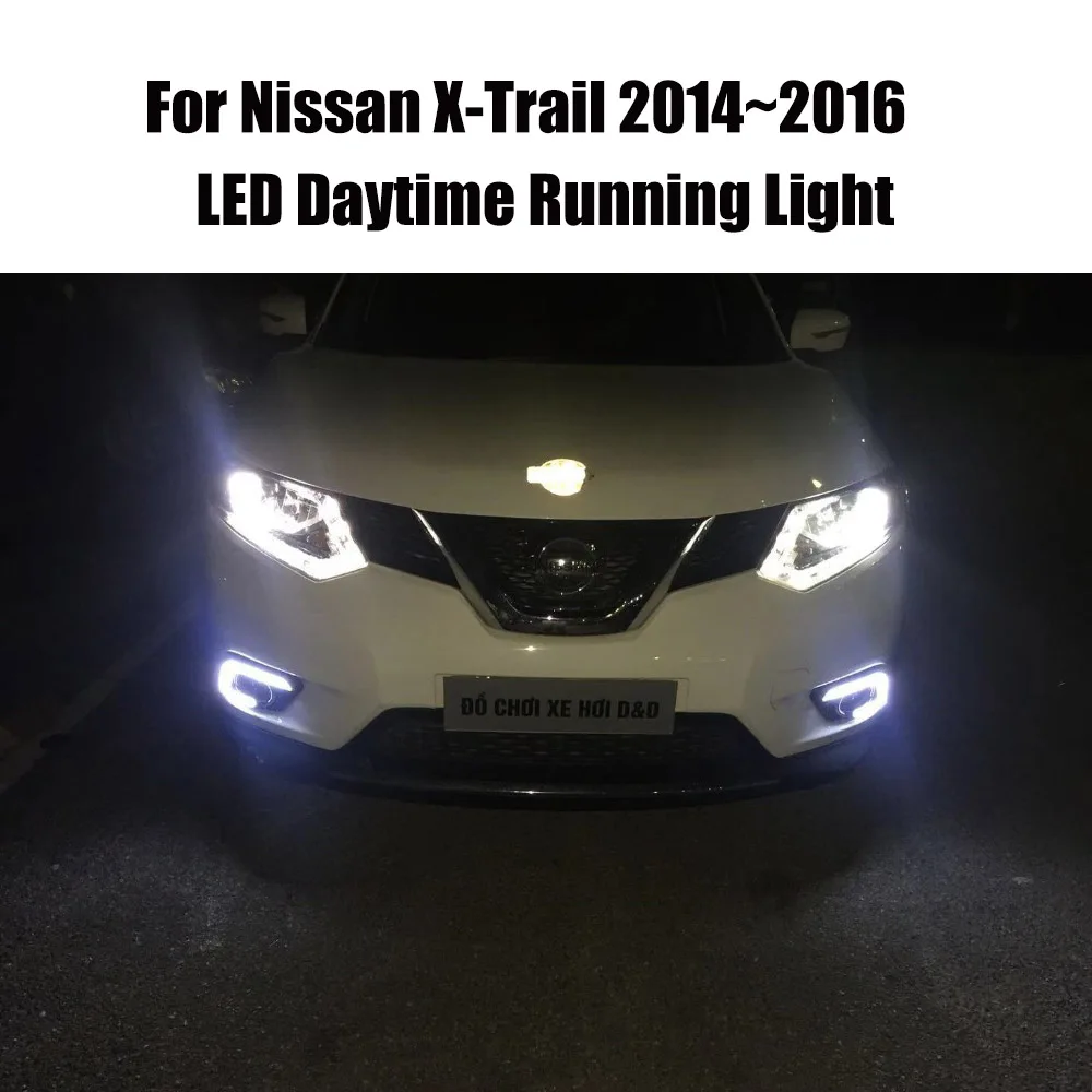 Car LED Daytime Running Lamp Bar Lights For Nissan X-Trail 2014 2015 2016 A Pair