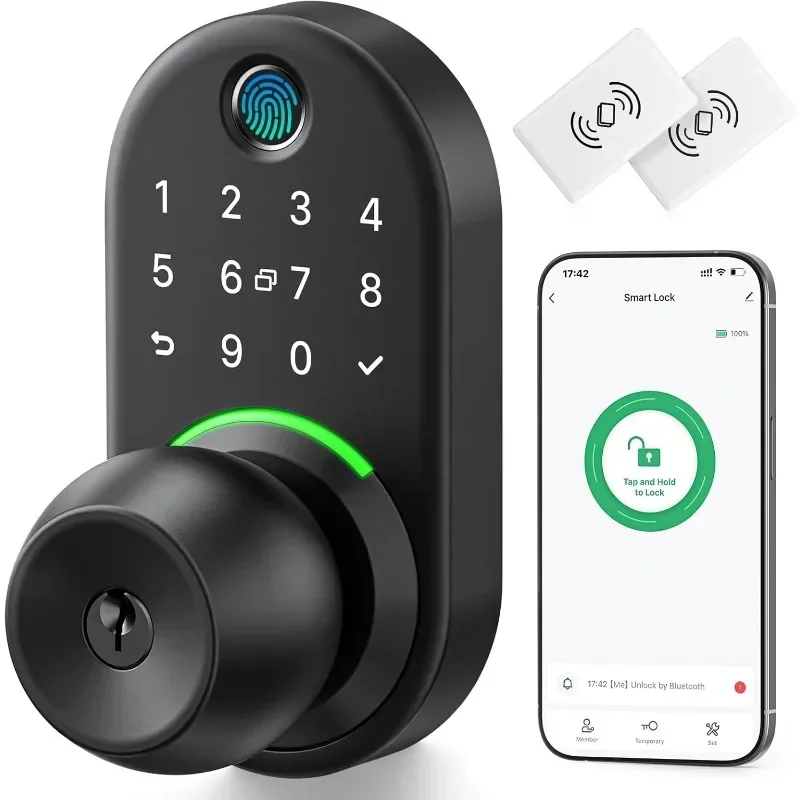 

Hot Sellers.,Yamiry Keyless Entry Door Lock with Handle,Fingerprint Door Knob for Front Door, Electronic Cod.NEW