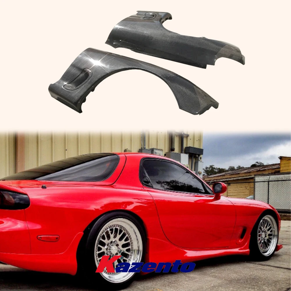 Car Modified Parsts Front Side Wing Fender For Mazda RX-7 FD RX7 FD3S OE Style Carbon Fiber Front Bumper Fender Pair