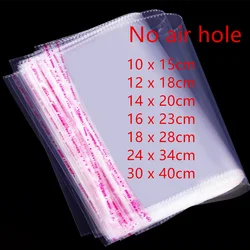 No airhole Large Size Transparent Self-adhesive Sealed Plastic Packaging Bag Resealable Cellophane OPP Fresh-keeping Gift Bag