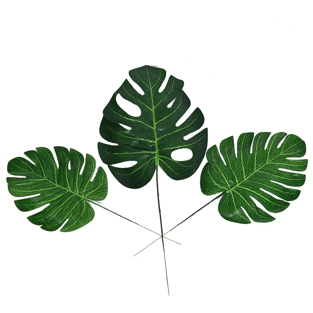 

10pcs Artificial Monstera Plant Leaves Home Decor Tropical Vine Indoor Office Fake Green Plants Leaf Foliage