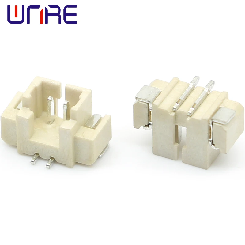 1.25 Vertical Patch 2PIN Open Strip Wire Pin Seat Terminal Vertical Patch Connector High Temperature Resistant Beige