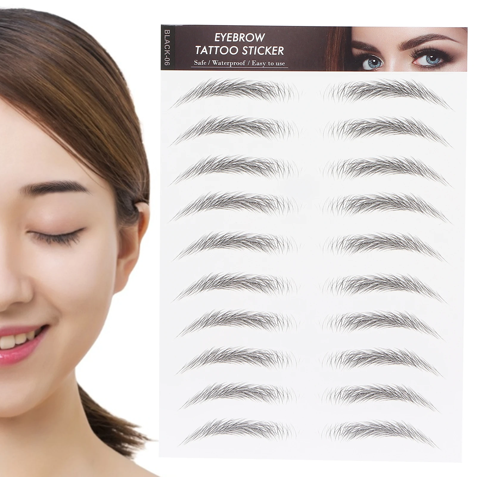 Long Lasting Eyebrow Transfers Sticker Household Portable Women Eyebrow Tattoo Sticker