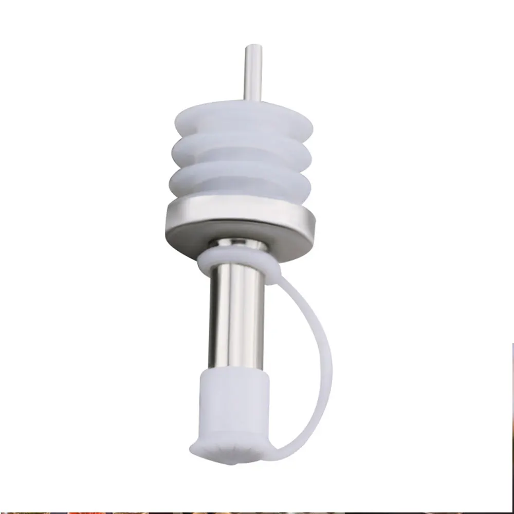 1Pc Household Stainless Steel Oil Pourer Wine Bottle Beer Pourer with Cap Covers Dispenser Spout Bar/ kitchen Accessory