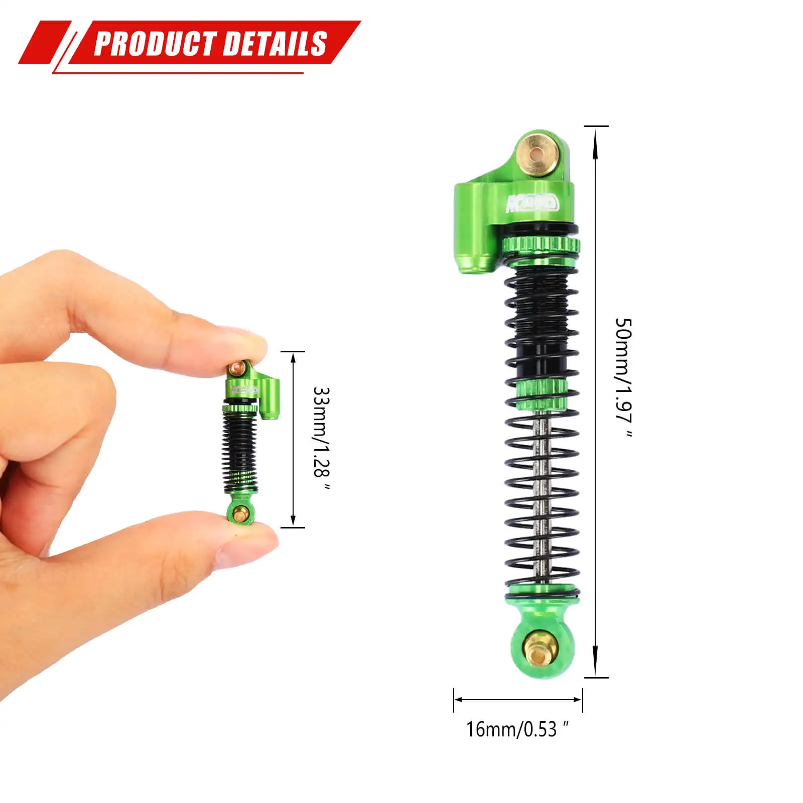 RCAWD full alloy 57mm front & rear shocks oil filled Type for Axial SCX24 crawlers upgrades parts