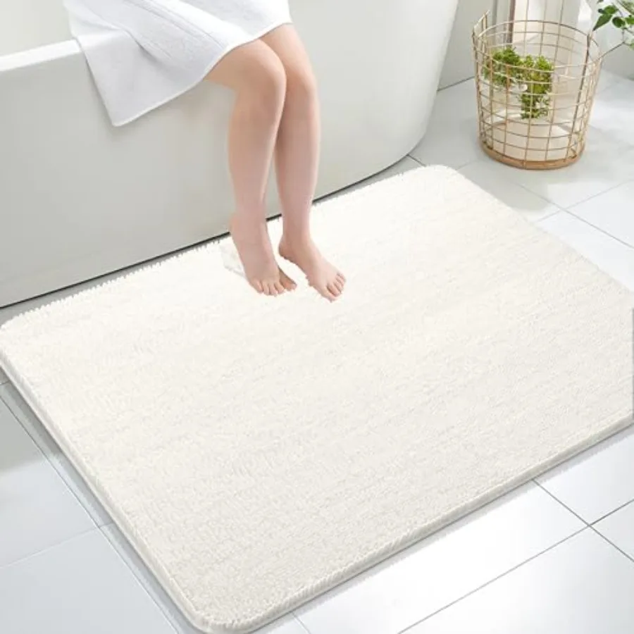 

Bathroom Rugs 40x32 Extra Soft Absorbent Chenille Bath Rugs Rubber Backing Quick Dry Machine Washable Bath Mats for Bathroom Fl