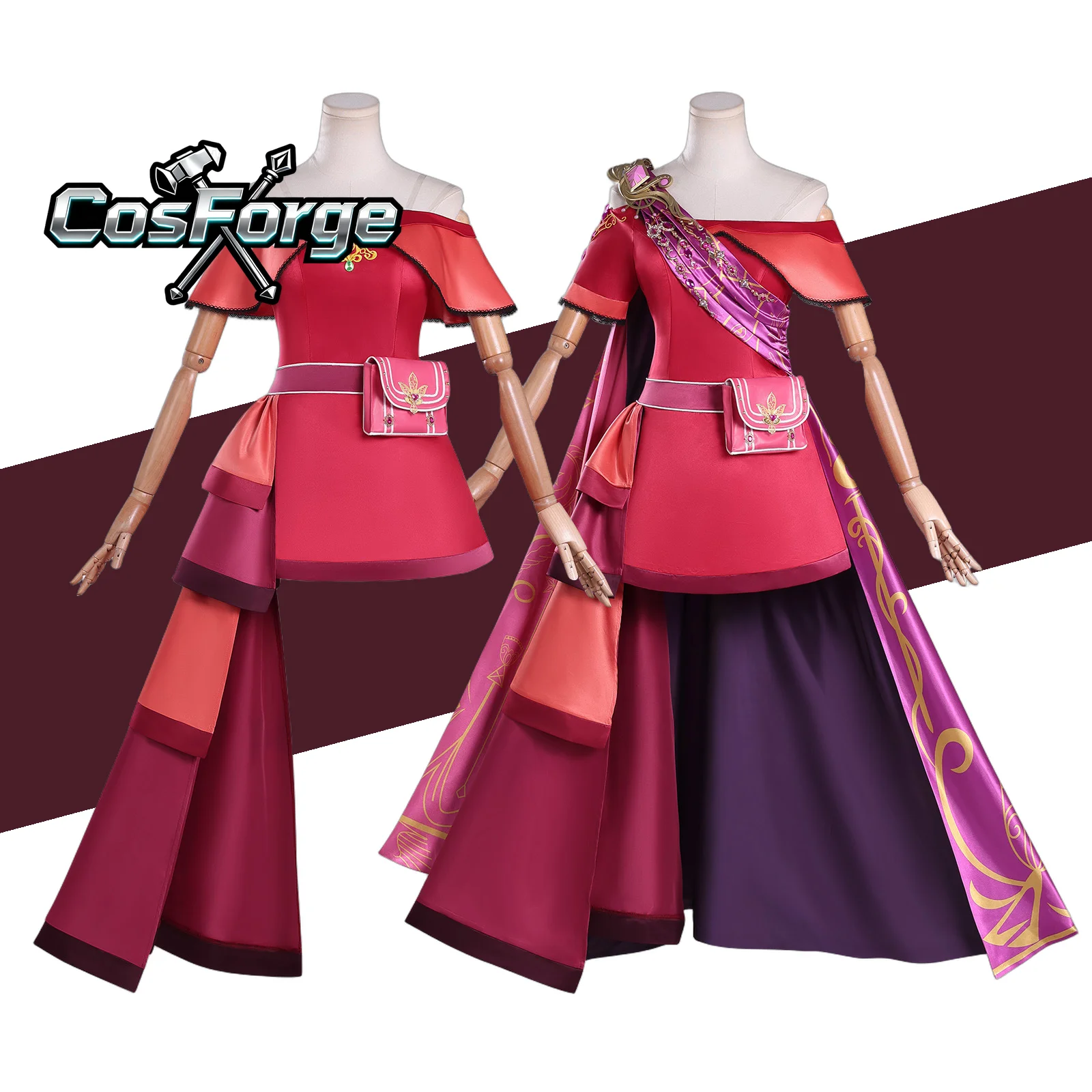 

Zina Anime Cosplay Red Lady Dress Full Set for Adult Female High-Quality Transformation Magic Style Costume for Comic Con