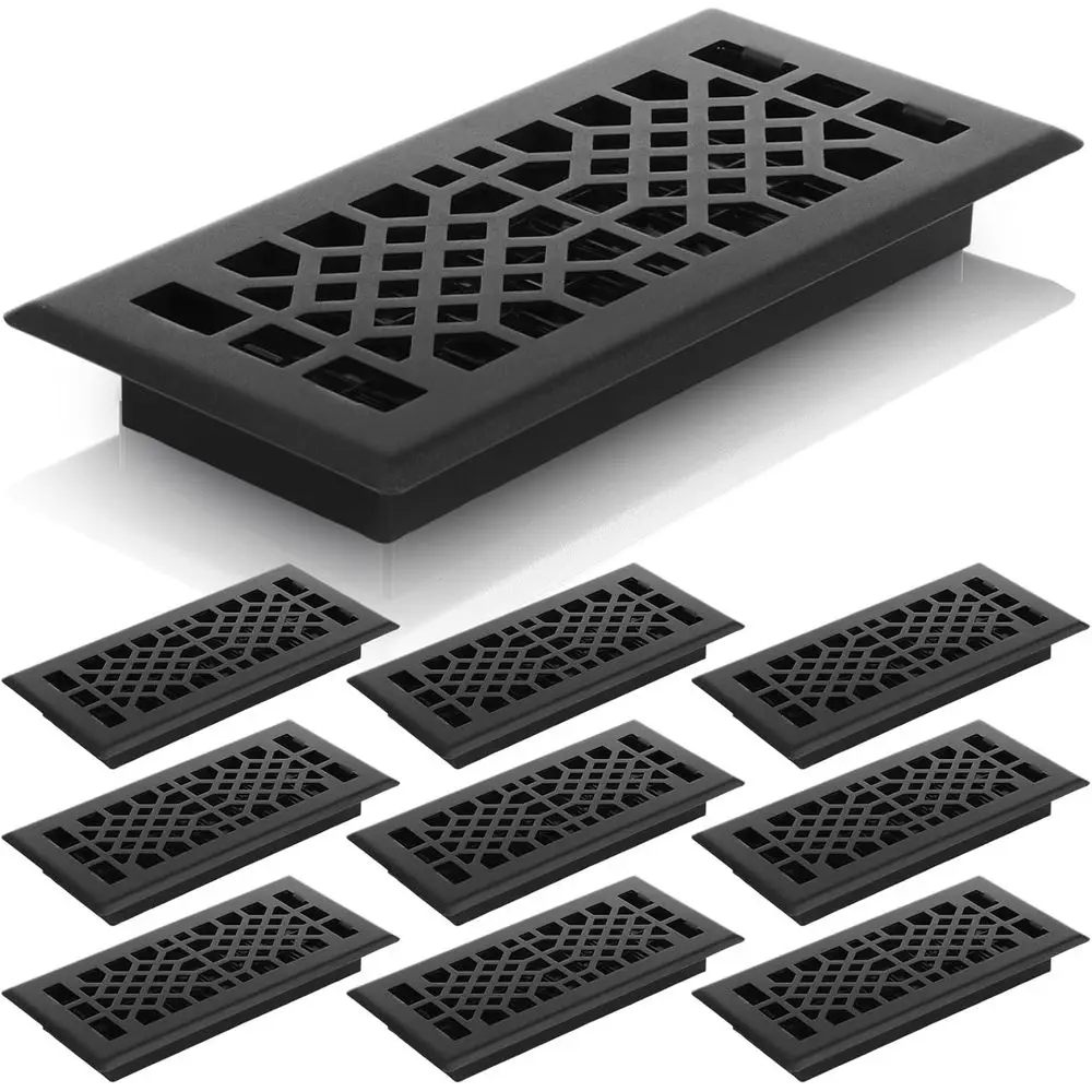 

4x10 Inches Heavy Duty Walkable Floor Register, Adjustable Airflow, Tool-Free Installation, Decorative Floor Vent Covers for Hom
