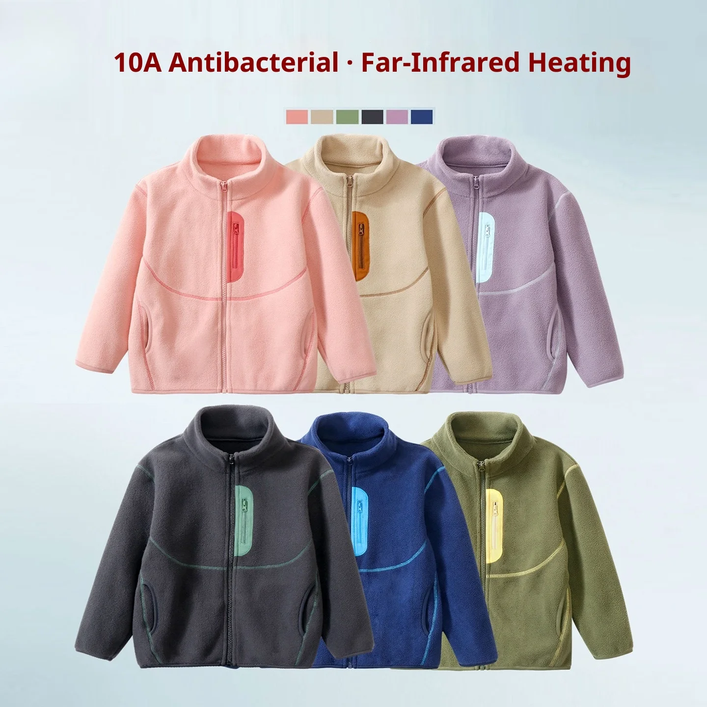 

Kids Winter Outerwear Fleece-Lined Windproof Jacket Thermal Outdoor Coats Casual All-match School Teen Children Tops Clothes