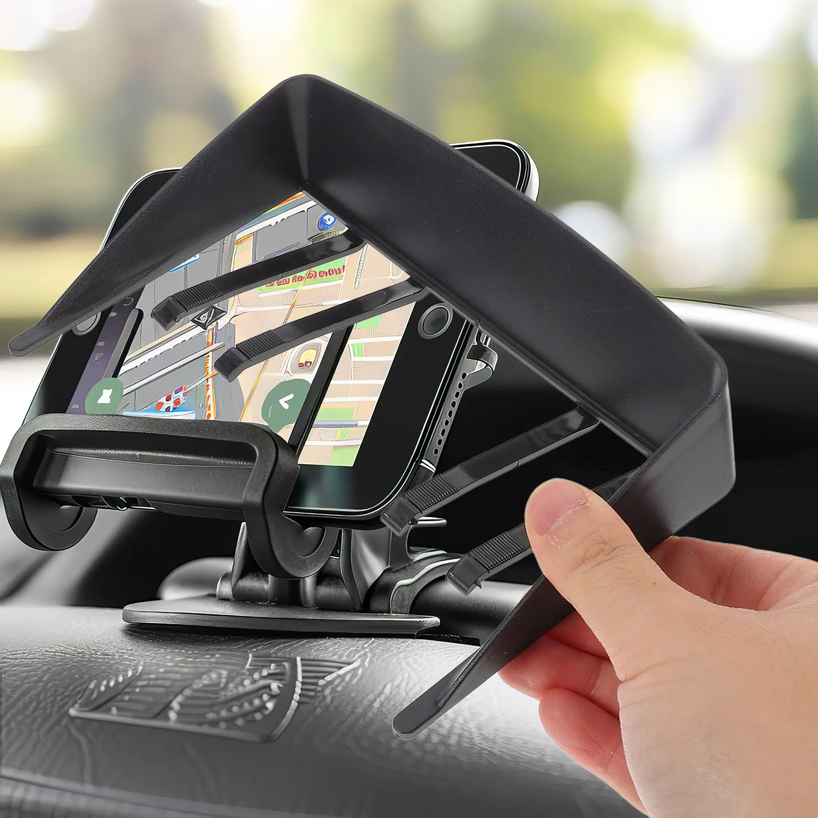 Car Navigation Sunshade Visor for GPS Navigator Sun Hood Shield Blocks Sunlight Reflection Clear Display Universal Fit Vehicle