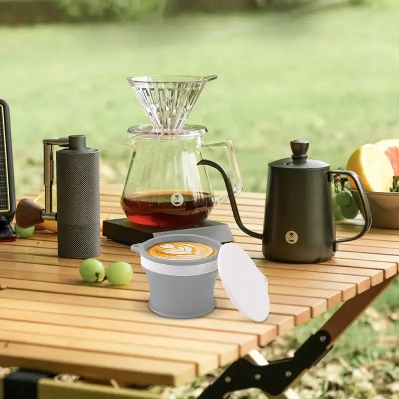 Tasse Pliante en Silicone, Portable, Réutilisable, Anti-Fuite, Extensible, pour Camping