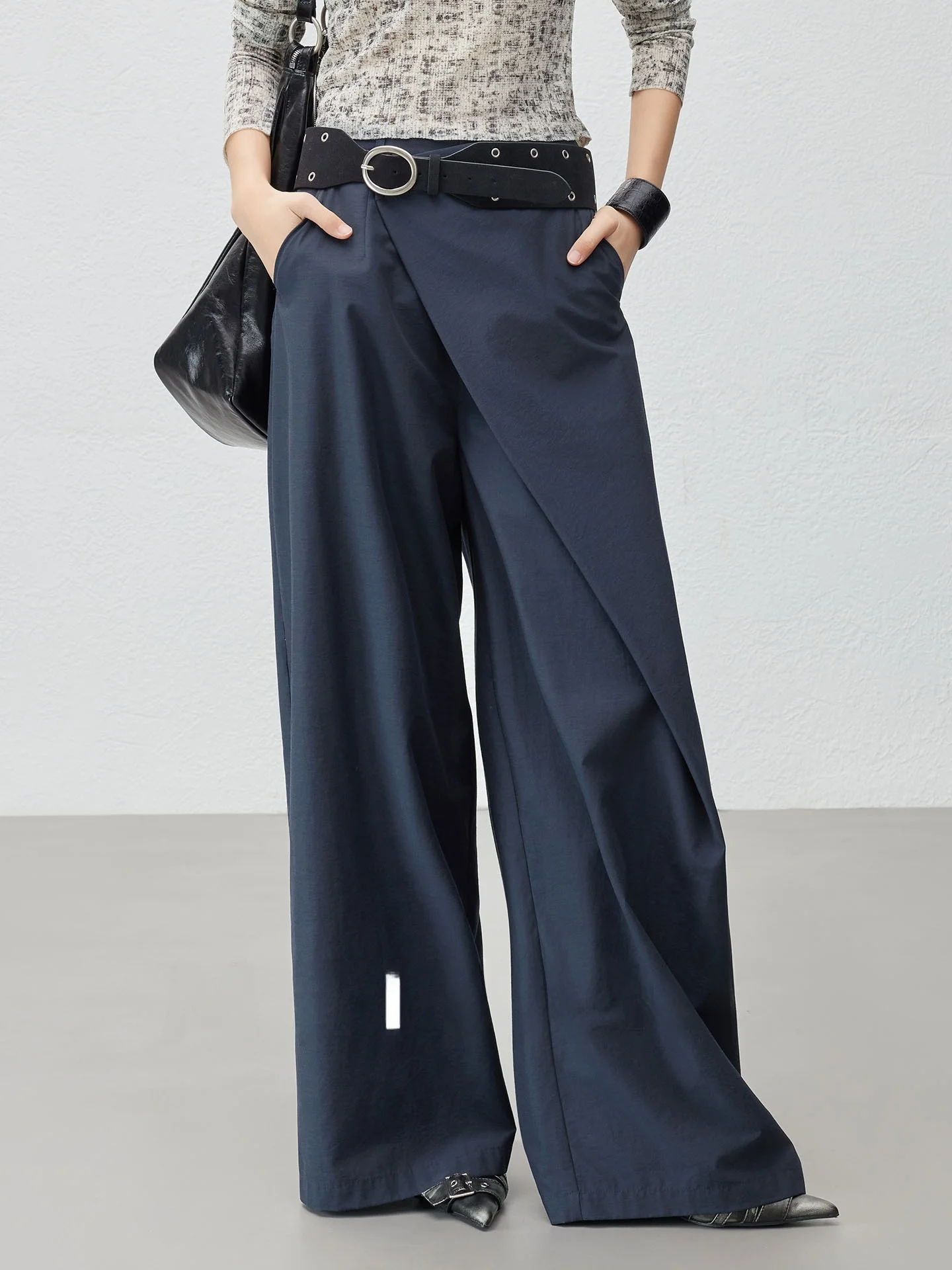 

Женские брюки Meiyang с высокой талией, прямые, с деконструктивной структурой, серия Prure Free, лето 2025, с молнией